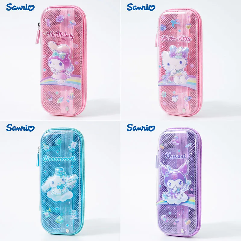 

Cartoon Cute Kawaii Sanrioed Kuromi Cinnamoroll My Melody Hellokitty 2023 New High Beauty Childrens Pencil Bag Stationery Box