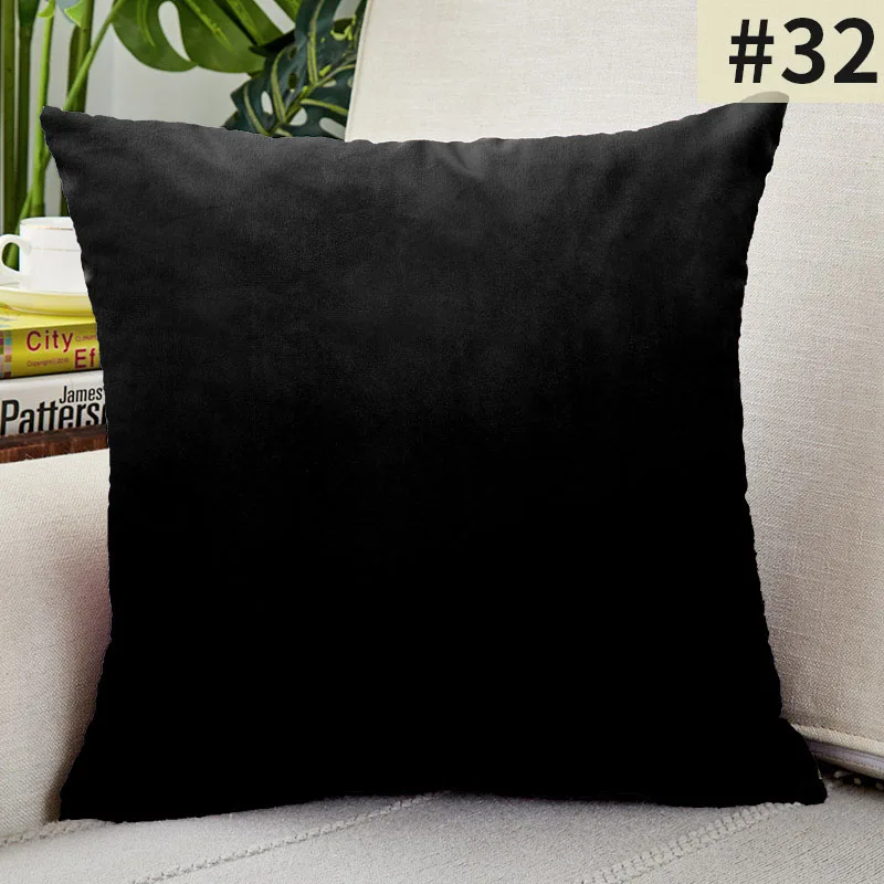 Luxurious Velvet Solid Color Decorative Throw Pillow Cover for Sofa and Living Room Decor
