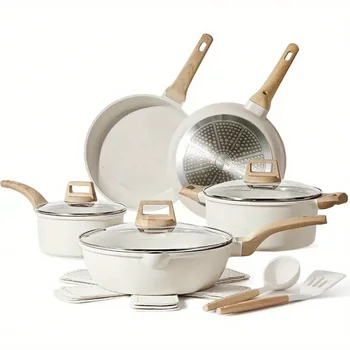 14 Pcs Pots and Pans Set Nonstick,Cookware Set Kitchen Cooking Set with Utensil and Pan Protectors, PFOS and PFOA Free 1