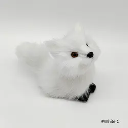 Enhanced Simulation Brown Fox Plush Toy - Adorable Furry Squatting Fox Ornament (White C)