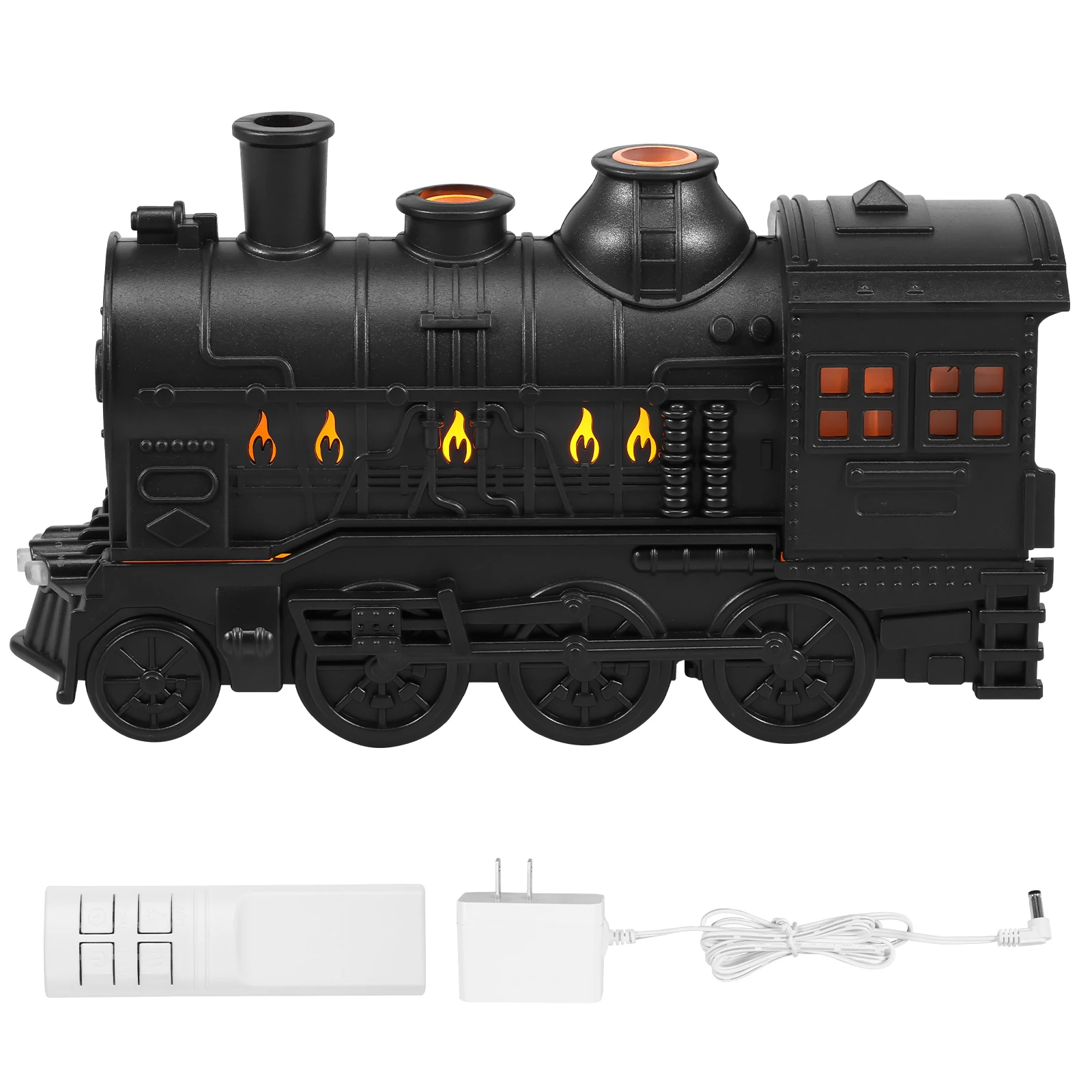 Mini Humidifier 2 Spray/Light Modes Essential Oil Diffuser 300ml Quiet Retro Train Shape Humidifier with Auto Shut Off Function