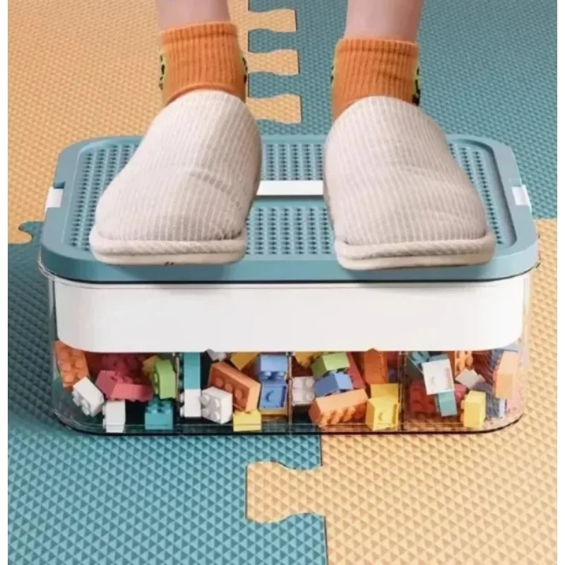 Scatola di Stoccaggio in Plastica Trasparente Impilabile, Resistente alla Polvere e all'Umidità, Organizzatore per Blocchi da Costruzione per Bambini - immagine 5