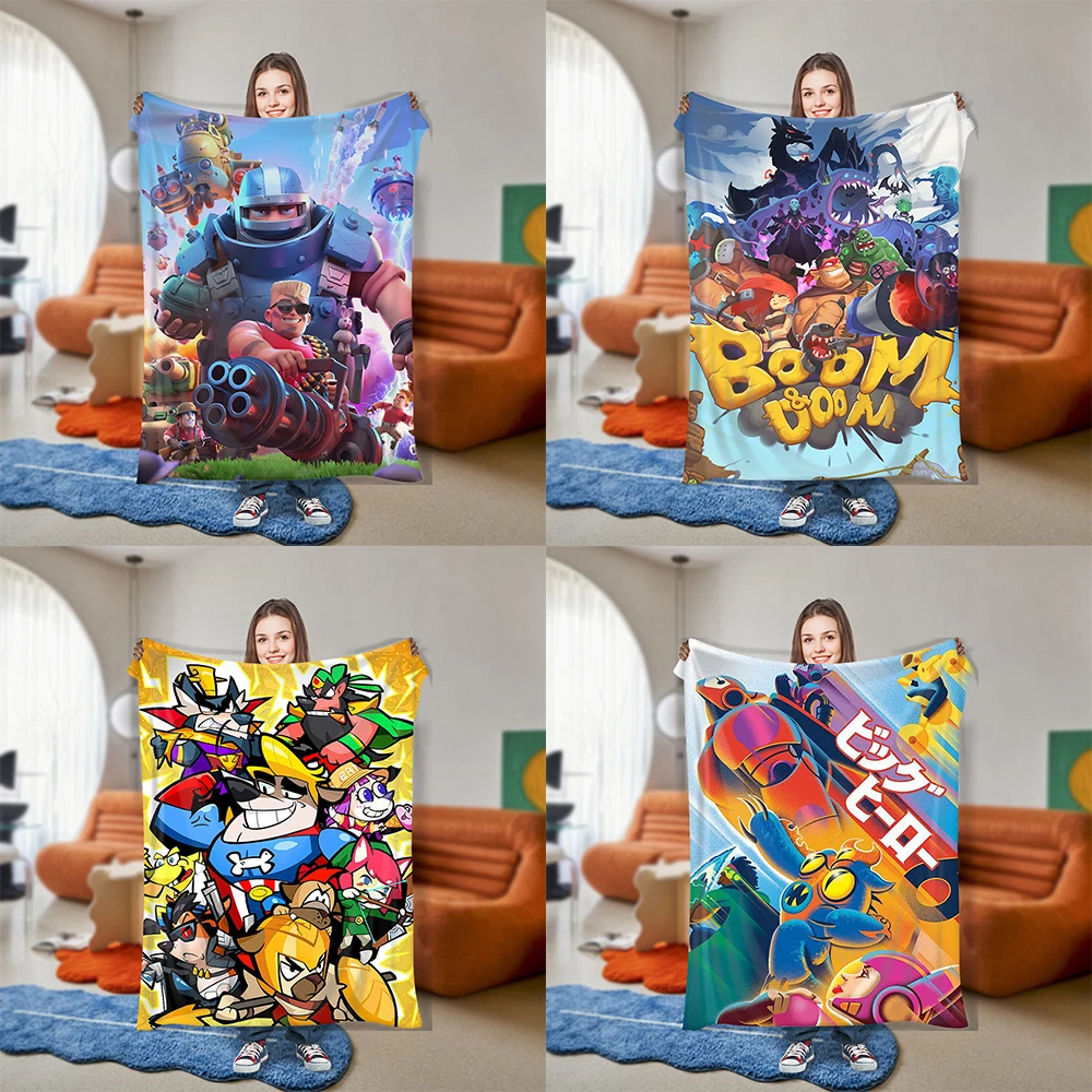 soft cartoon custom flannel New plush blanket anime air conditioning living room blanket bedroom children's bed sofa cover 4