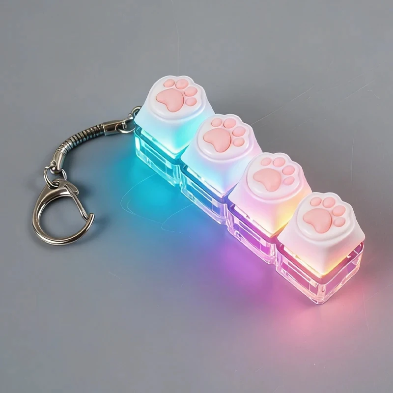 LED 키보드 키체인 피젯 장난감 크리스탈 클리커 감각 장난감 스트레스 해소용 키보드 키체인 피젯 가젯 성인용 어린이용