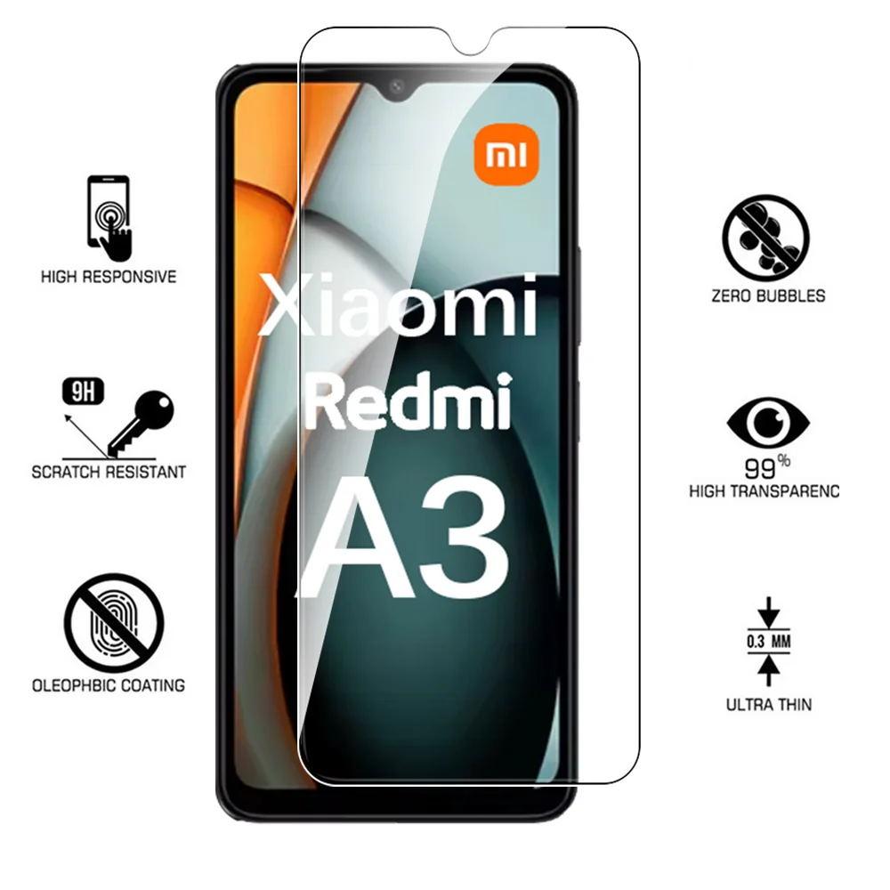1-5 قطعة ل Xiaomi Redmi A3 الزجاج المقسى ل Redmi A...