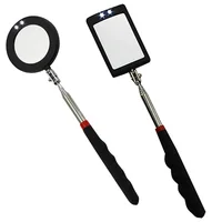 360° Inspection Mirror LED Light Telescoping Mirrors Extend Mechanic Tools Inspection Mirror Telescopic Handle Repairing Tools 2