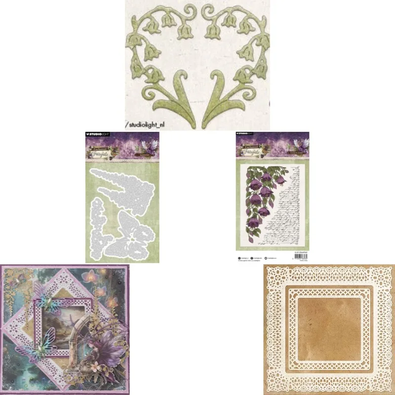 아름다운 공주님의 머리에 꽃이 있다 공예 금속 커팅 다이 스탬프 스텐실 몰드 ..