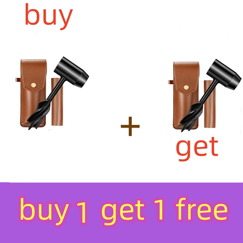 

1/2/3/4 PCS Survival Hand Drill Leather Case Survival Gear Tool PU Leather Woodworking Drill Bit Camping Bushcraft