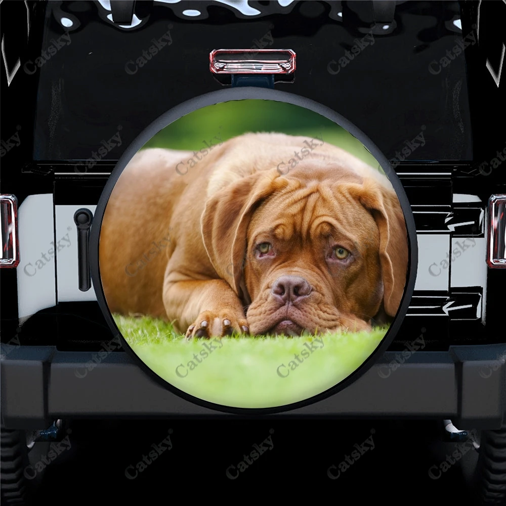 

Dogue de Bordeaux Print Spare Tire Cover Waterproof Tire Wheel Protector for Car Truck SUV Camper Trailer Rv