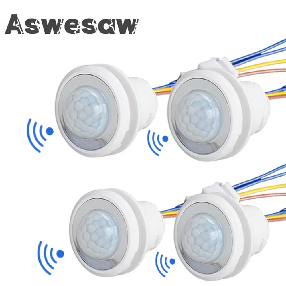 

4 Pcs AC 85-265V LED PIR Infrared Motion Sensor Switch Time Light-sensing Adjustable Movement Detector Lamp Switch wholesale