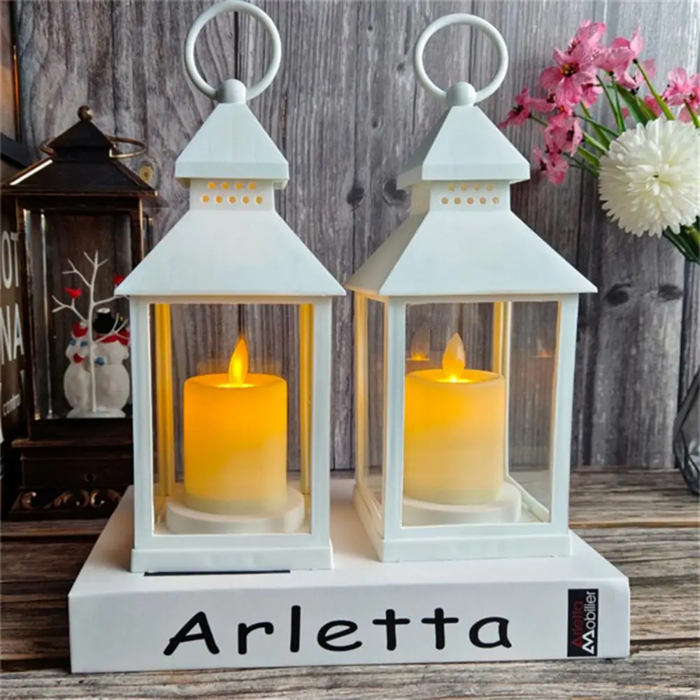 Lantern Ornaments Vintage LED Candle Emitting Color:Black 4