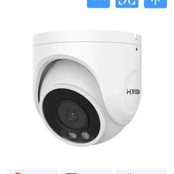 H.VIEW-풀 컬러 나이트 비전 4K Ip 카메라, poe 8MP Cctv 보안 카메라, NVR 시스템용 6Mp 돔 오디오 비디오 감시 카메라