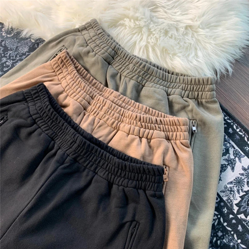 Good Quality Season 6 Kanye West Fashion Blank Shorts Men 1:1 Zipper Pockets Terry Cotton Solid Ye Women Breeches Sweat Shorts 3