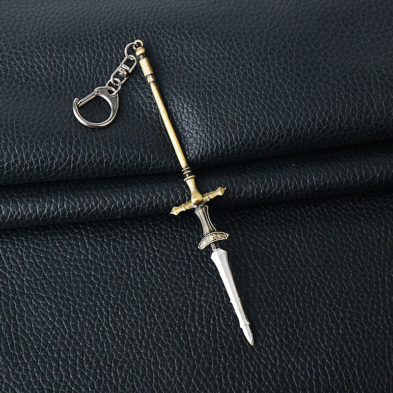 Game Dark Soul Weapon Keychain Anime Dragon Serpent-Hunter 3D Mimi Cartoon Spear Metal Pendant Keyring Jewelry Cosplay Gift