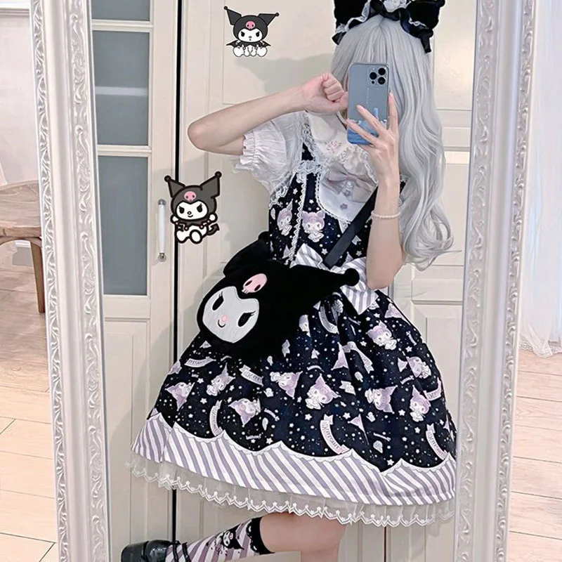

Kawaii Sanrioed Princess Dress Kuromi My Melody Cinnamoroll Cartoon Girl Heart Lolita Sweetheart Princess Dress Gift for Girls