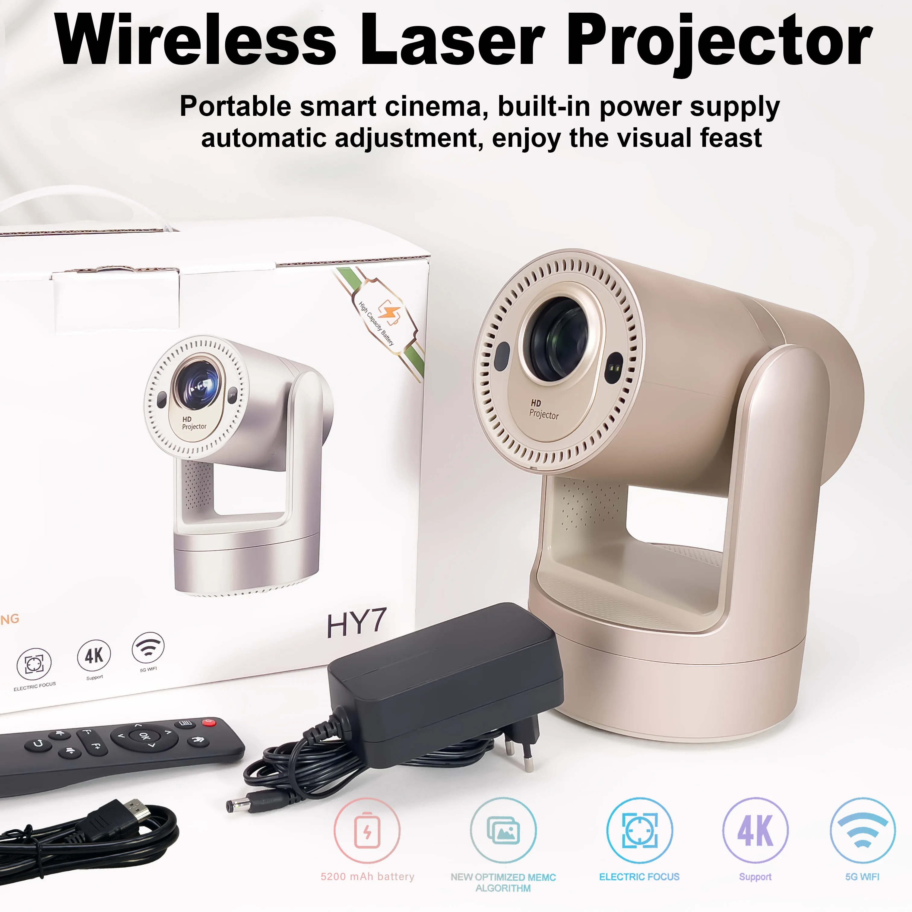 KaiAqua 900ANSI Projector 8K 4K Native 1080P Ultra Short