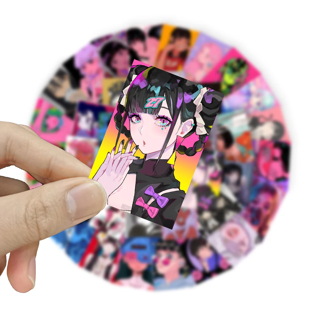 55pcs 빈티지 도시 팝 소녀 핑크 스티커 DIY 노트북 전화 케이스 일기 스크랩북 고정 노트북 아이 데칼 핀 스티커