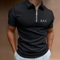 Summer Men's Casual Short-Sleeved Polo Shirt Office Fashion Threaded collarr T-Shirt Men's Breathable Polo Shirt Men's Clothing