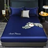 WOSTAR Elastic fitted sheet mattress protector cover satin bedspread bed linens rayon bed sheet single double queen king size 90 6