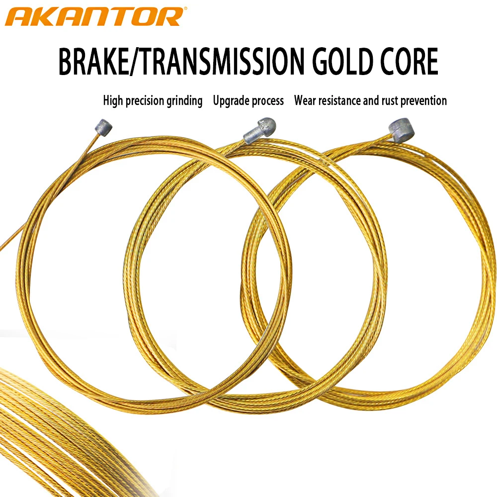 

MTB Bicycle Golden Brake Line Bicycle Speed Line Fixed Gear Shifter Gear Brake Cable Set Core Inner Wire for MTB Road Bike