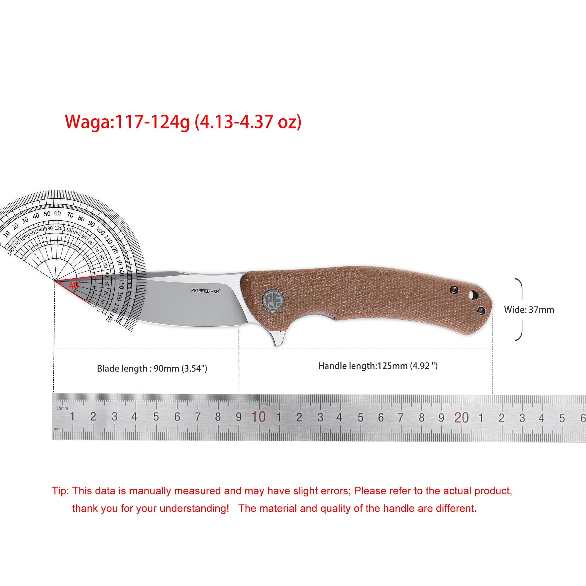 Petrified Fish PF949 Jackknife Folding Knife K110 Blade Steel Flax Handle Outdoor EDC Tool Camping Survival Hunting Knives 6
