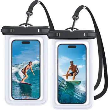 Custodia impermeabile per telefono [Facile da bloccare e resistente] Borsa impermeabile IPX8 per cellulare, adatta per iPhone Samsung e telefoni inferiori a 6.8 pollici