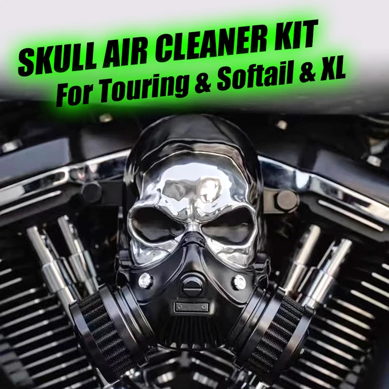 Skull High-Flow Air Cleaner Kit HD 2018-Later Softail 2017-Later