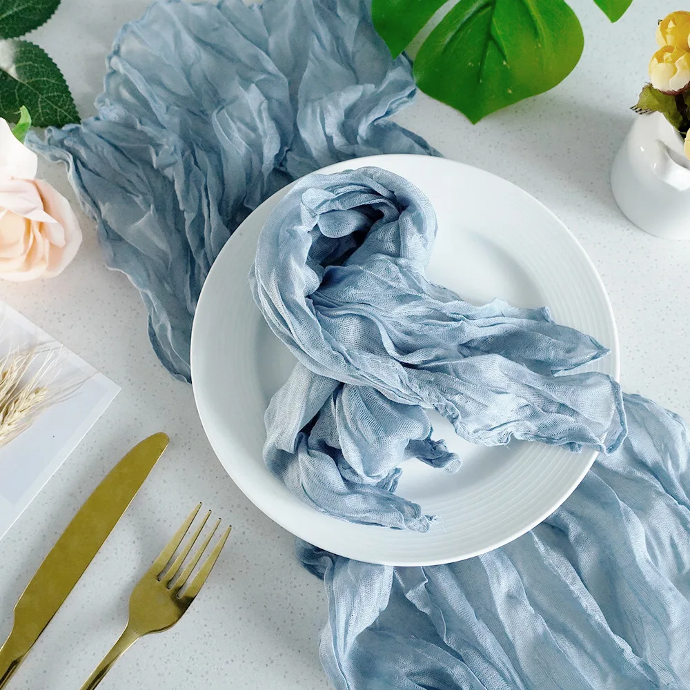 6PC Sage Green Gauze Cheesecloth Napkin Table placemat Setting Dining Wedding Party Banquet Christmas Banquets Arches Cake Decor cotton napkins