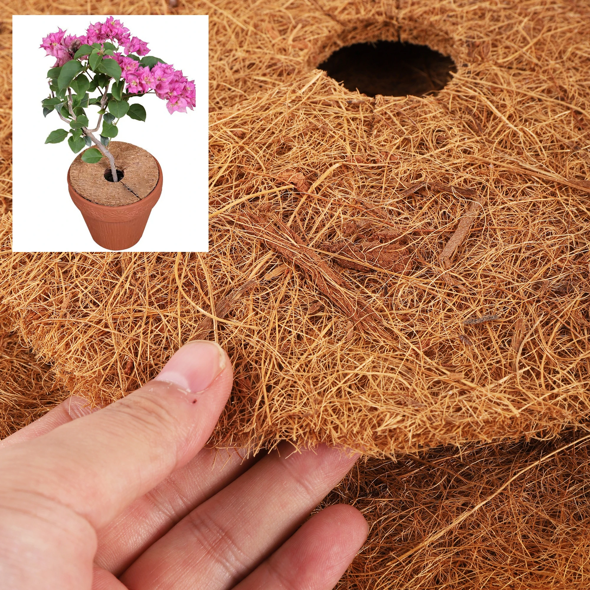 Round Tree Root Mulch Protective Mat Coconut Fiber Bonsai Pot Anti-weed Keep Warm Soil Moisturizing Covering Pad 25/30/35/40cm