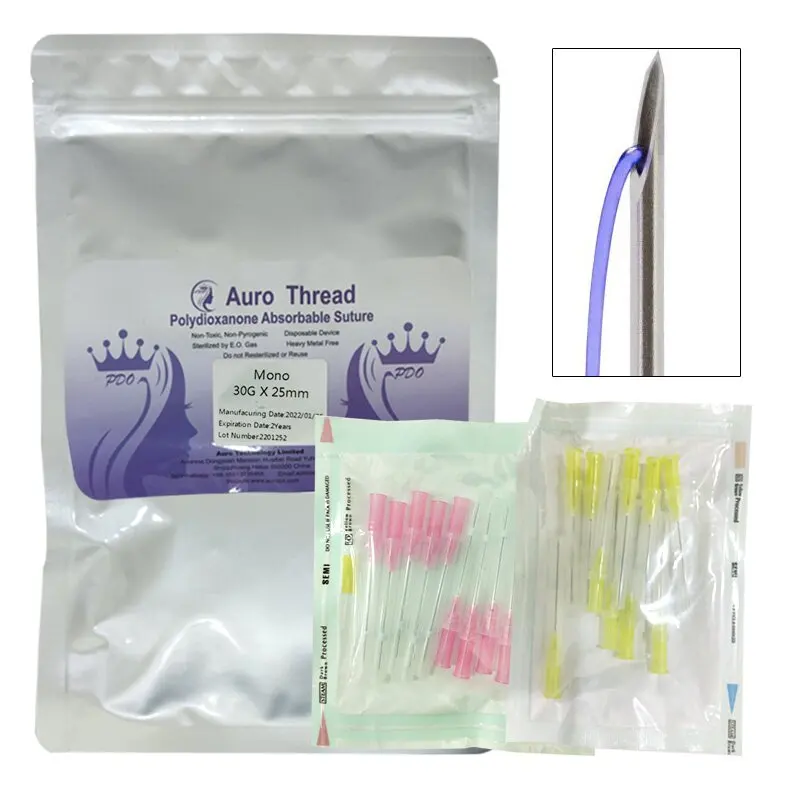 رائجة البيع Pdo الموضوع أحادية الموضوع 20 قطعة/الحقيبة 30g13mm 30g25mm 29g38mm 29g50mm العقيمة Pdo متعدد المواضيع لرفع الوجه الرقبة الجمال