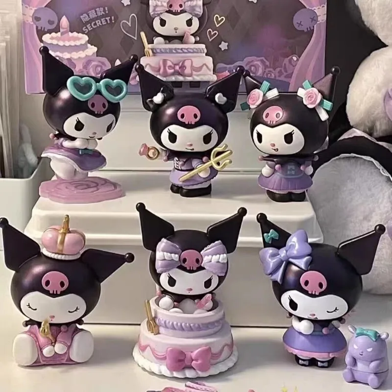 

Модель Sanrio Kuromi, фигурки на день рождения, милые детские игрушки, рождественские подарки для девочек, настольные аниме украшения