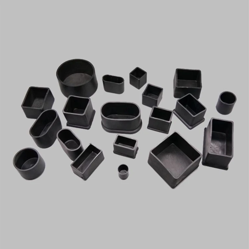 4pcs 30x30mm Square Rubber Chair Leg Socks Feet Floor Protector Caps Pipe Dust Plug Anti-slip Furniture Leg Cover Decorative