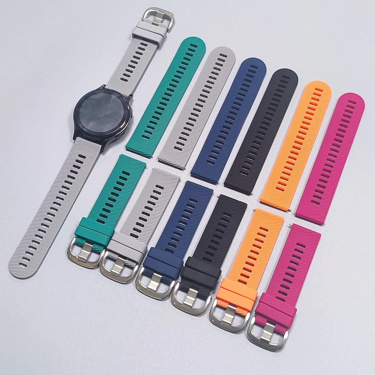 Enhanced Silicone Sport Strap, available in 20mm and 22mm sizes – Comfortable, Durable, and Stylish Bracelet Belt Replacement Wristband.