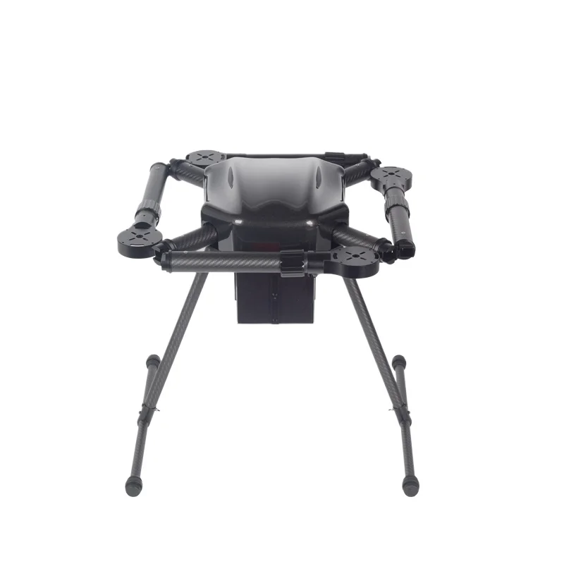 Détail du mécanisme de pliage du châssis drone professionnel F40 en fibre de carbone 3K, bras articulé verrouillé