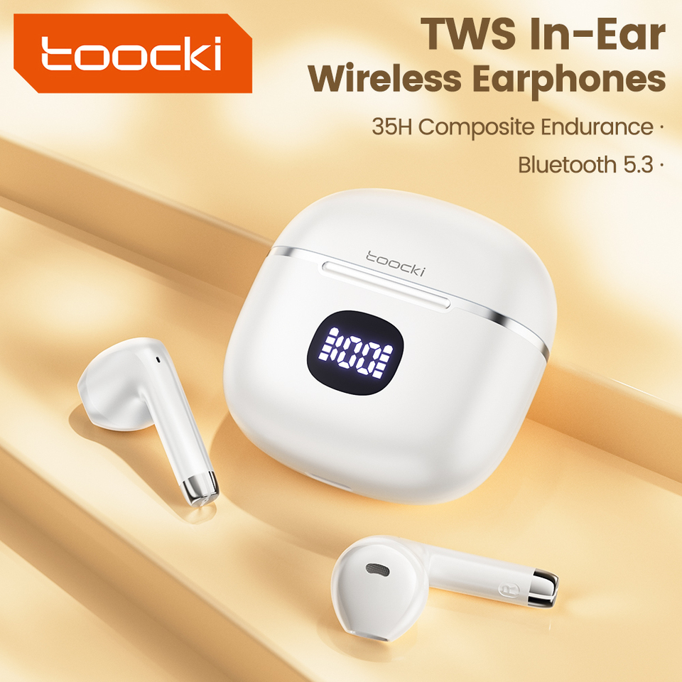 Toocki Bluetooth5.3 Waterproof Headphone for Phones TWS Multi-Color Wireless In-ear Earphone with Mic Portable for Travel Office