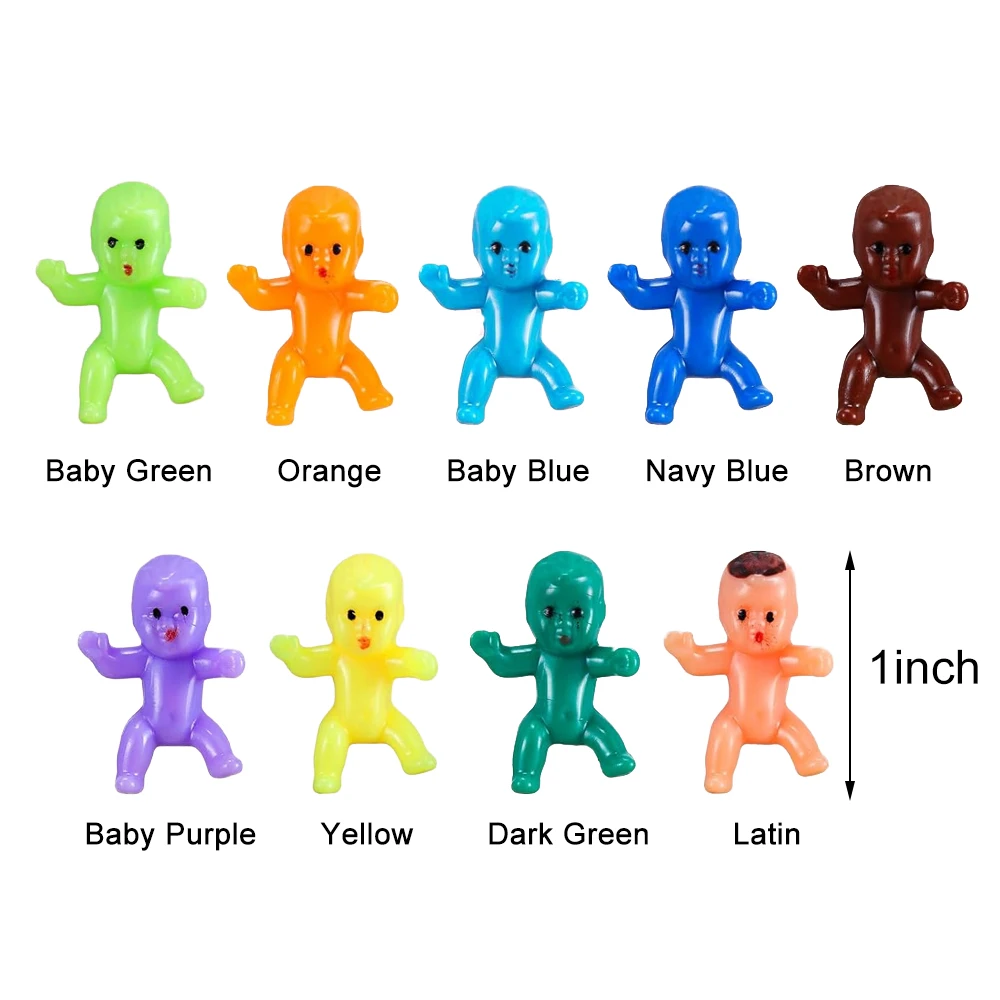 Mini Bambini di Plastica,100 Pack Baby Doll Decorazioni per Feste Mini