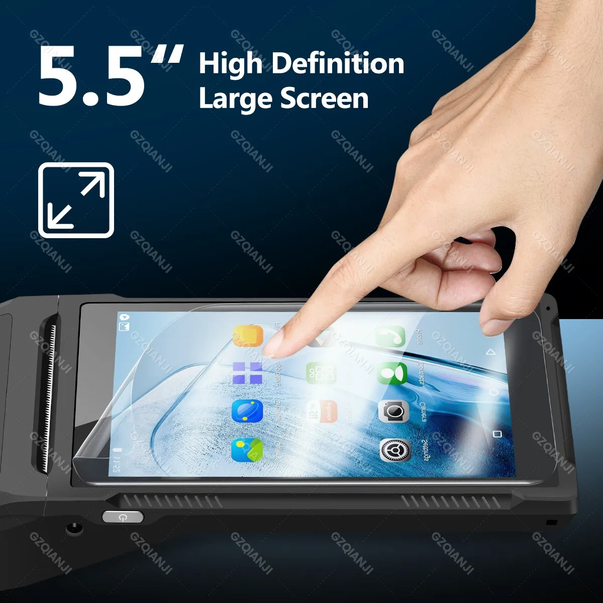 Black 5.45" Touch Screen PDA Device Supports 3G WiFi BT4.0 USB Bluetooth Handheld Loyverse POS Machine 58mm Terminal Printer