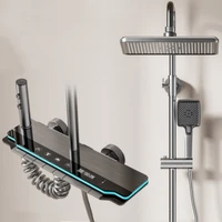 High-end Bathroom Shower Faucet Set 4 Functions Digital Temperature Display With Light Shower Hot Cold Shower Mixer Taps 1