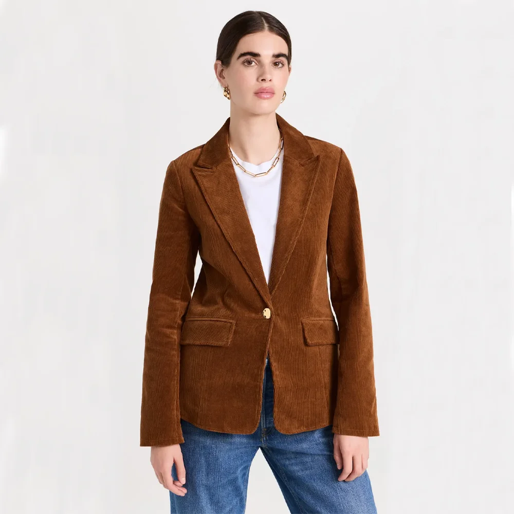 

Women's Suit Jacket Corduroy Single Button Women's Blazers 2023 Autumn Korea Blazers for Womens New in Outerwears Woman Clothing