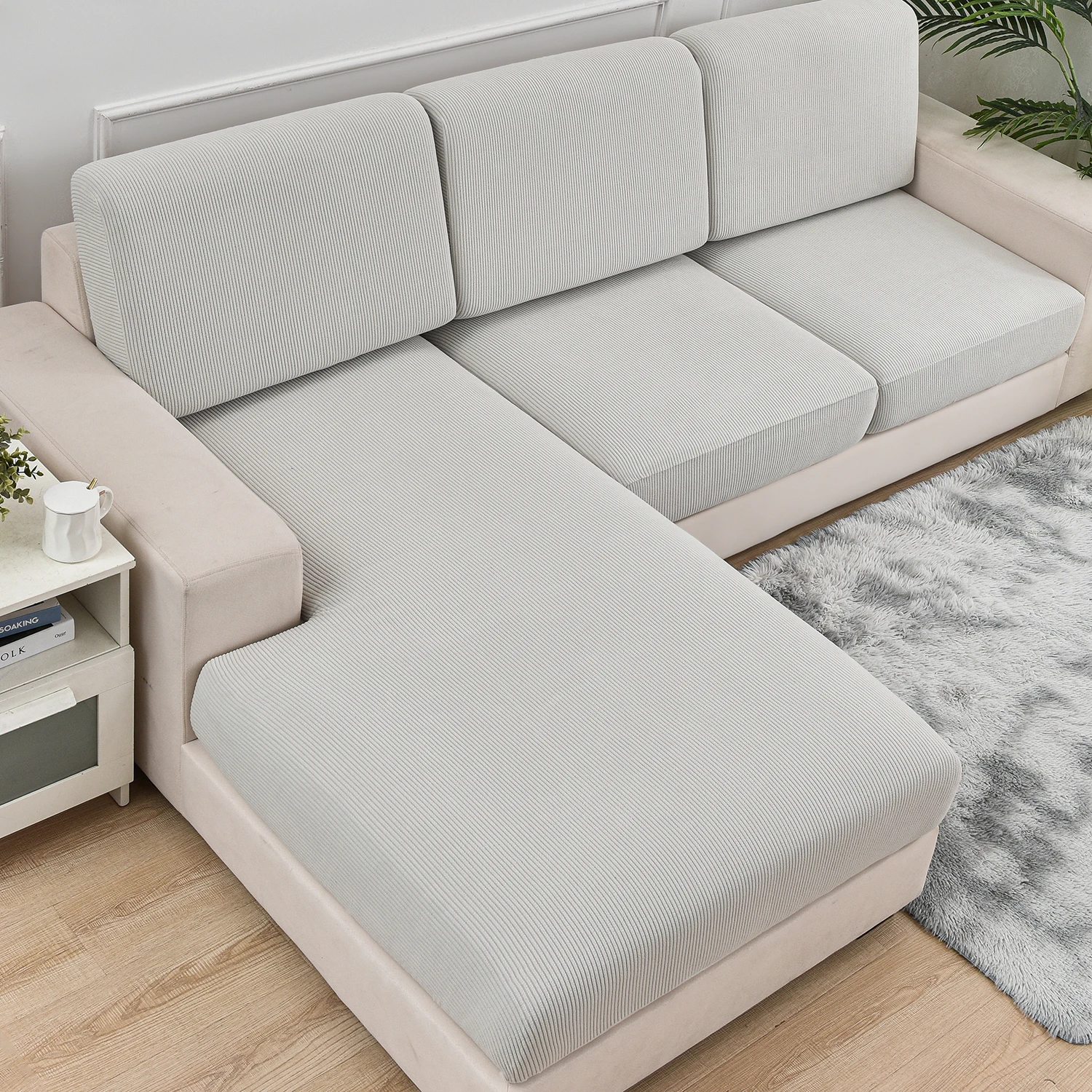 Jacquard Sofa Slipcover Elastic Fitted Couch Protector Washable Adjustable Sofa Cover for Sectional Armchair Loveseat Sofa Cover 4