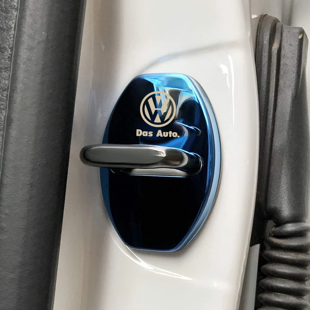 자동차 문짝 잠금 장치 보호 커버 스티커, 폭스바겐 VW 골프 폴로 티구안 파사트 B6 제타 투란 투아렉, 자동차 액세서리, 4 개