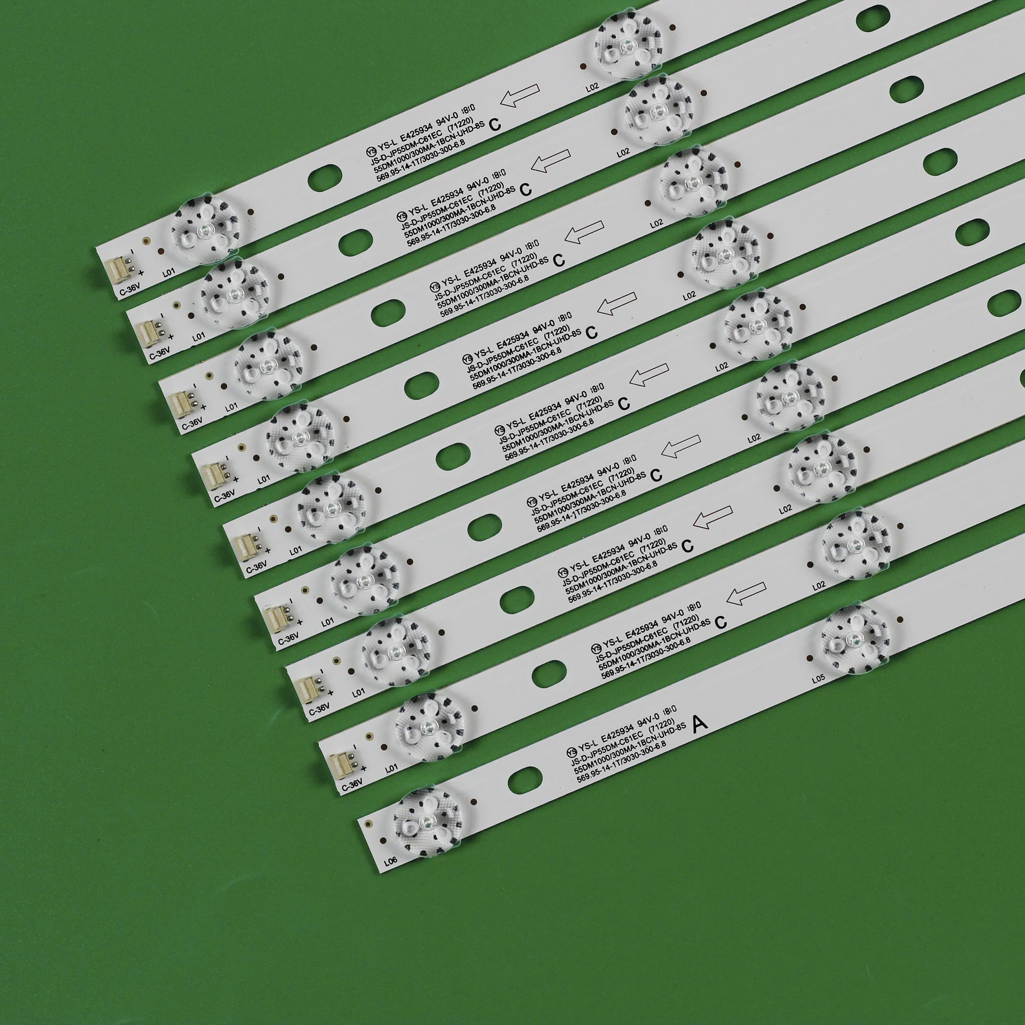 15sets  LED backlight Strip JS-D-JP55DM-A62EC C61EC BBK 55LEX-8158/UTS2 AKTV AKTV5534 55UHDT2SMH 55DM1000 600MA-2BIN 300MA-ABIN