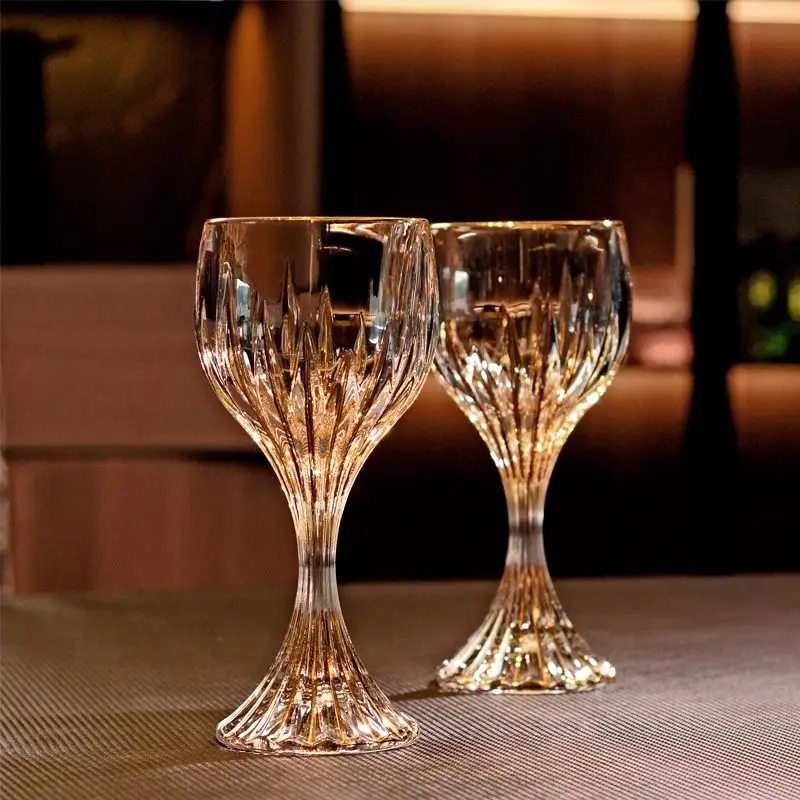 European Gold Unleaded Glass Wine Glass Household Thickened Hand-made Crystal Goblets Wine Glasses Glass Drinkware