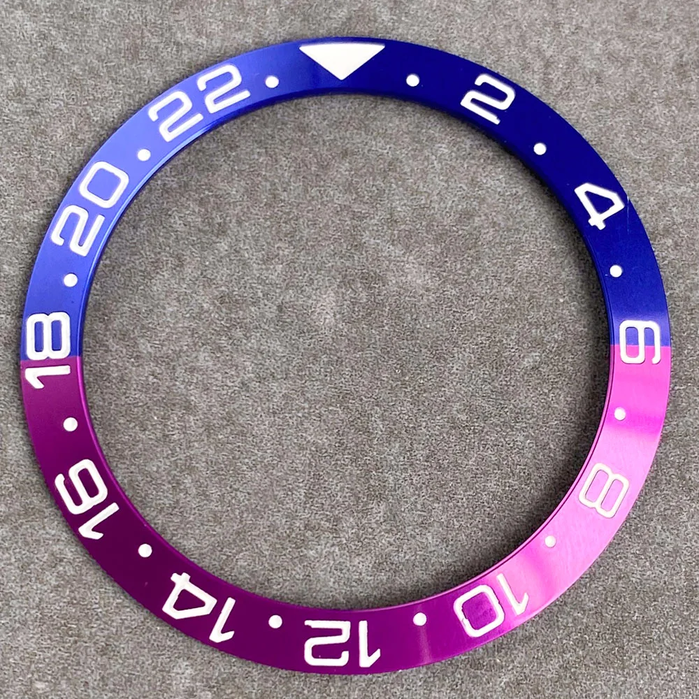 Aluminum Sloping Watch Bezel Insert Ring for Men's 40mm Watch - Available in Black, Blue, Green, Red, Purple