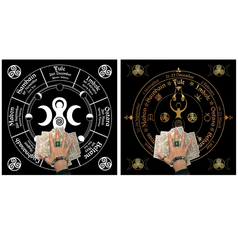 

77HC 12-созвездия карты Таро скатерть Фортуна Астрология для оракулов карточный коврик ткань алтари для гадания настольная игра