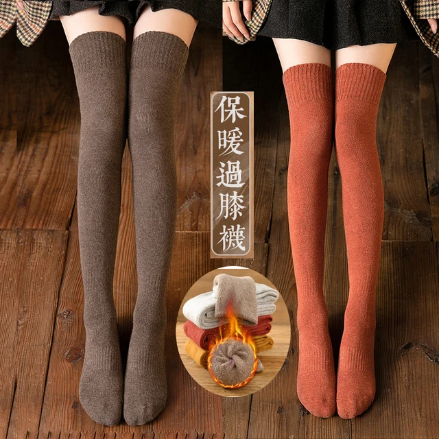 Fashion Women Autumn Winter 80cm Super Long Cotton Socks Female Over Knee  Warm Thigh High Stockings - Stockings - AliExpress