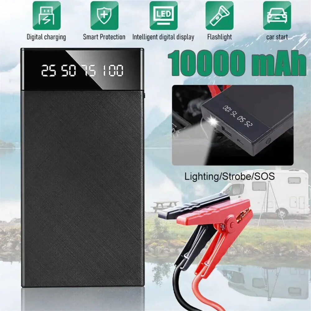 Car Jump Starter Auto Power Bank 10000mAh 12V Portable Car Battery Starter Booster Charger Emergency Battery Starting Device