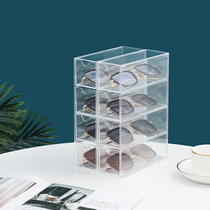 Glasses storage box drawer type large capacity beauty eye contact