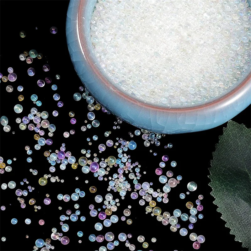 10/20g 0,6-3mm Mini Blase Ball Glas Perle Harz Füllstoff für Silikon UV Epoxy Cast Form Schmuck machen Nagel Dekor Zubehör – Detail 1