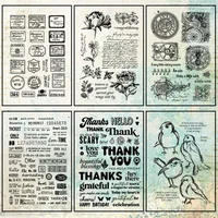 1pc Flower Letter Bird Seal Clear Stamps DIY Handbook Diary Album Scrapbooking Art Label Crafts Aesthetics Decor Rubber Stamps